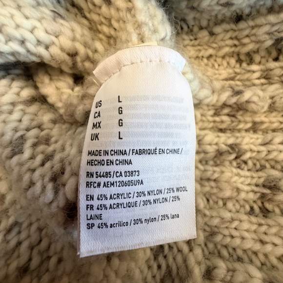 American Eagle Women's Oatmeal Chunk Knit Sweater Dress, Size Large - Picture 10 of 15